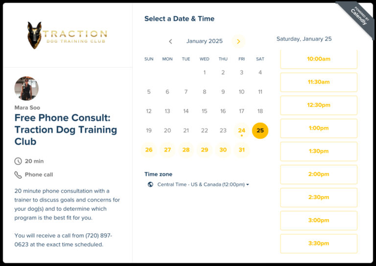 Booking a free dog training consultation is easy